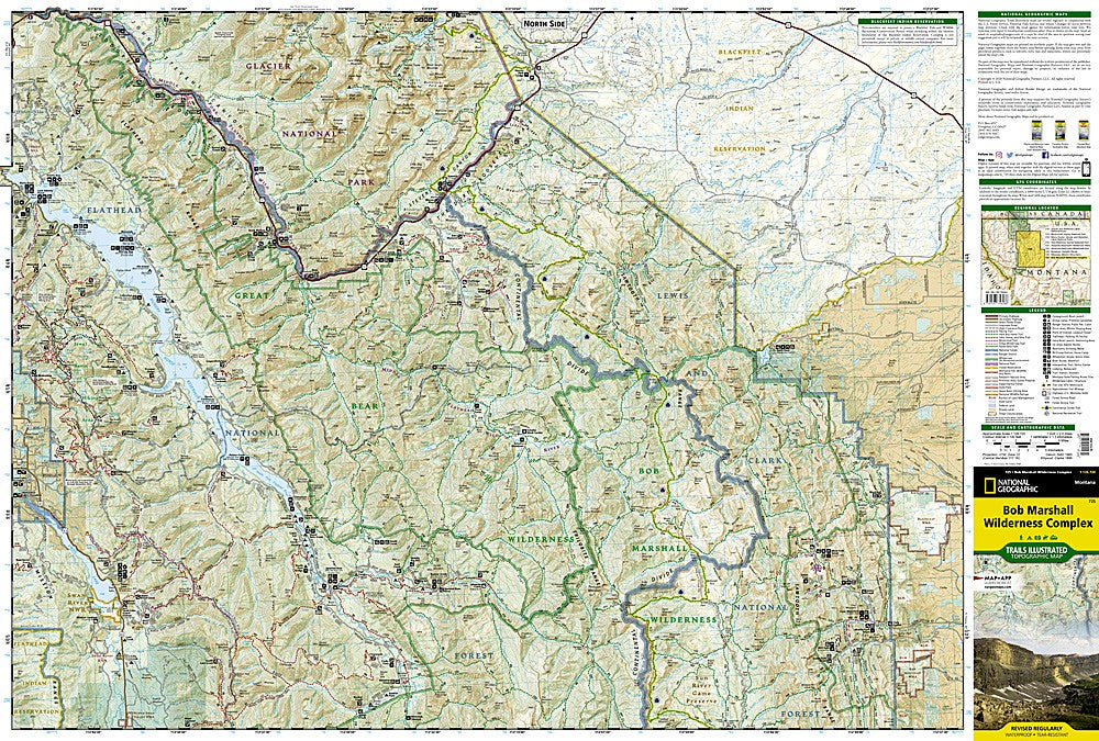 Bob Marshall Wilderness MT Waterproof Topographic Map Hiking Backpacking #725