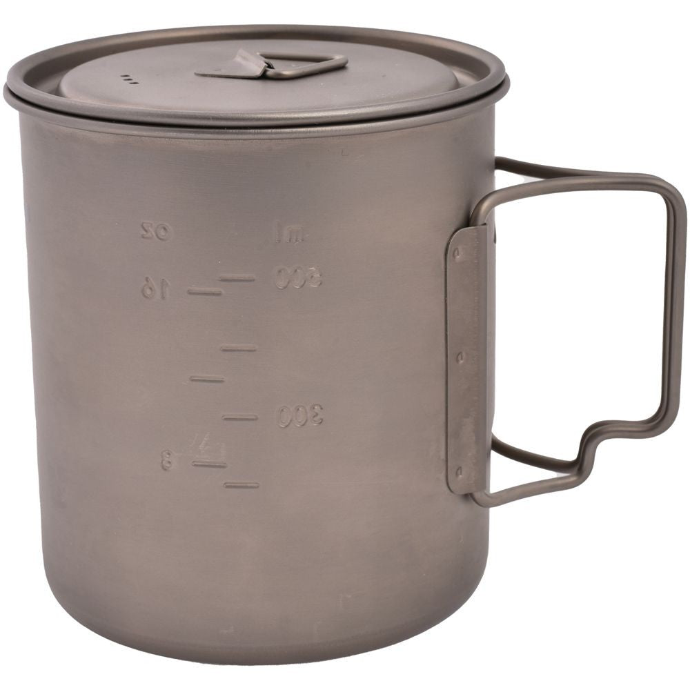 Olicamp Space Saver Ultralight Titanium 750ml Mug w/Folding Handles, Lid, & Bag