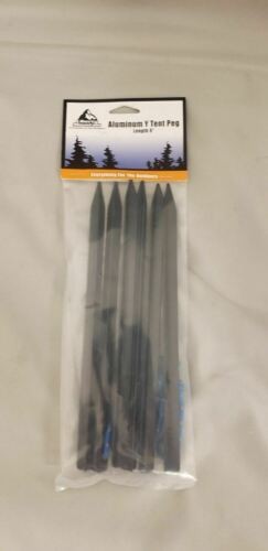 Liberty Mountain Black Anodized Aluminum 9" Y Tent Pegs / Stakes 6-Pack