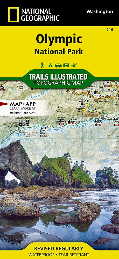 Olympic National Park WA Waterproof Topographic Map Hiking Camping Trail #216
