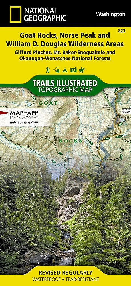 Goat Rocks Norse Peak WA Waterproof Topo Map Hiking Camping Trail #823