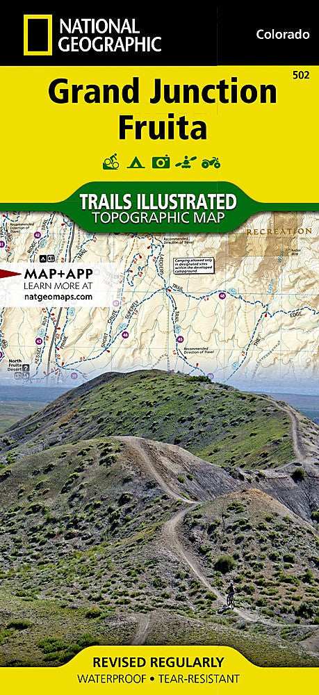 Grand Junction Fruita CO Waterproof Map Mountain Biking Hiking Trail #502