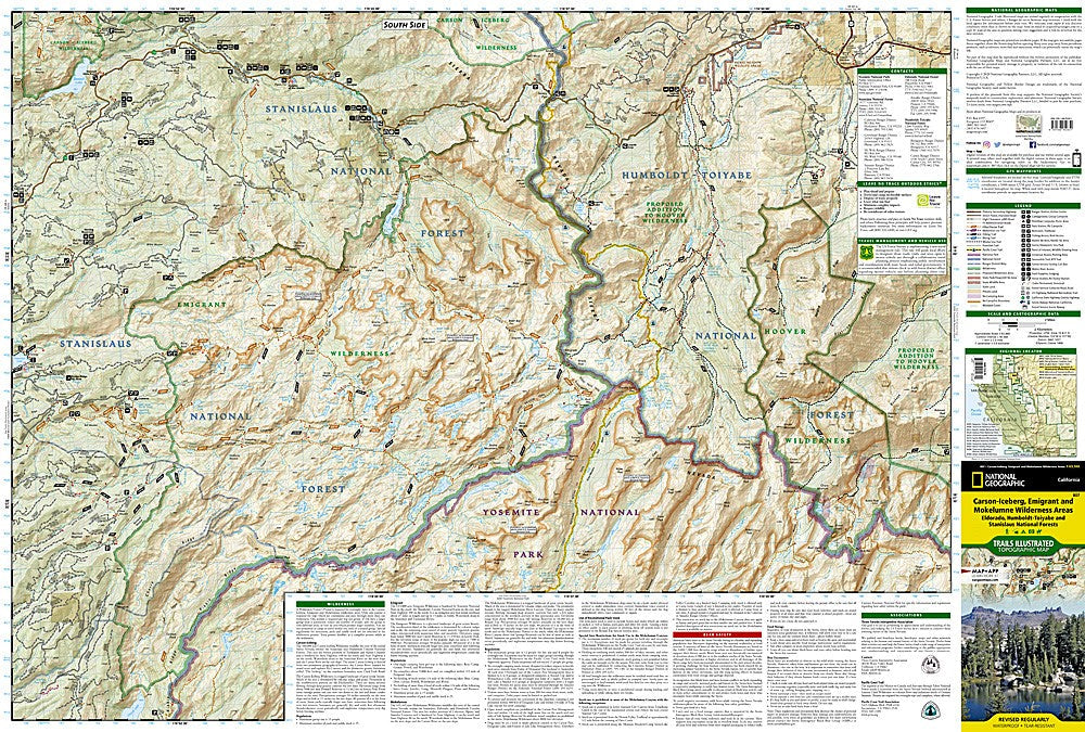Eldorado National Forest CA Waterproof Map Bundle Pack Hiking Camping
