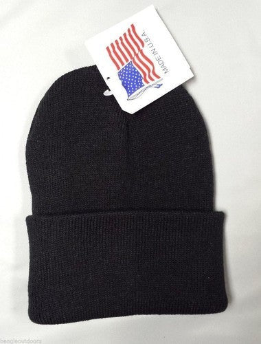 Liberty Mountain Basic SuperStretch Cuff Cap Black Beanie Stocking Sock Hat
