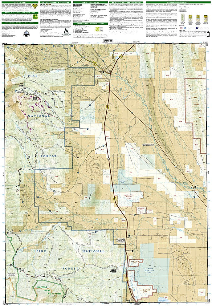 Leadville Fairplay CO Waterproof Topographic Map Hiking Camping Trail #110