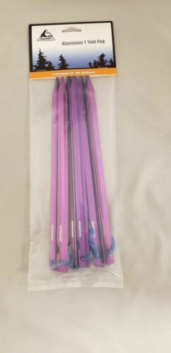 Liberty Mountain Purple Anodized Aluminum 9" Y Tent Pegs / Stakes 6-Pack