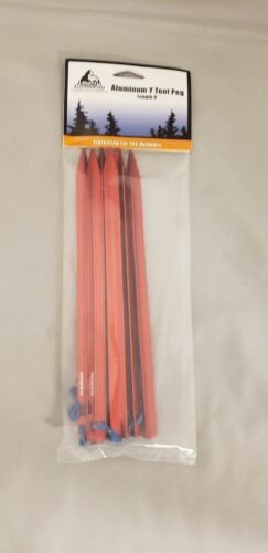 Liberty Mountain Red Anodized Aluminum 9" Y Tent Pegs / Stakes 6-Pack