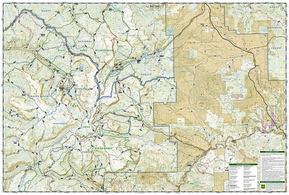 Flat Tops Wilderness North CO Waterproof Topo Map Hiking Camping Trail #150