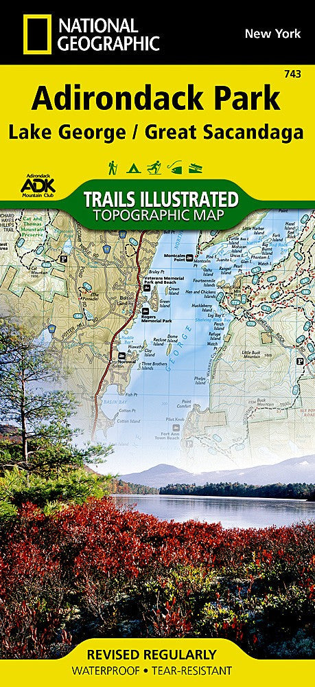 Adirondack Park NY Waterproof Topo Map Bundle Pack Hiking Camping Canoeing