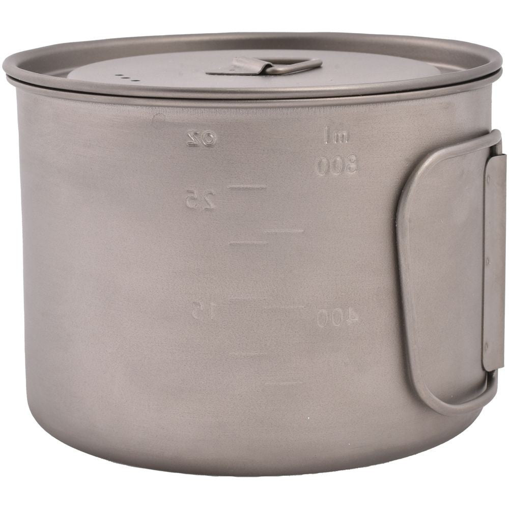 Olicamp Space Saver Ultralight Titanium 900ml Pot w/Folding Handles, Lid, & Bag