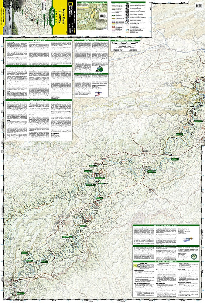 New River Blueway NC Waterproof Map Kayaking Canoeing Paddling Trail #773