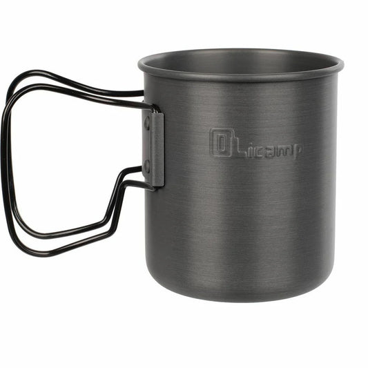 Olicamp Space Saver Mug Ha Aluminum Travel Cup 24 Fl Oz W/Black Folding Handles