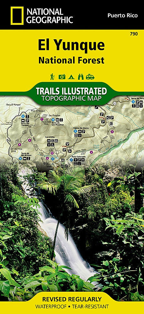 El Yunque Caribbean National Forest PR Waterproof Topo Map Hiking Trail #790