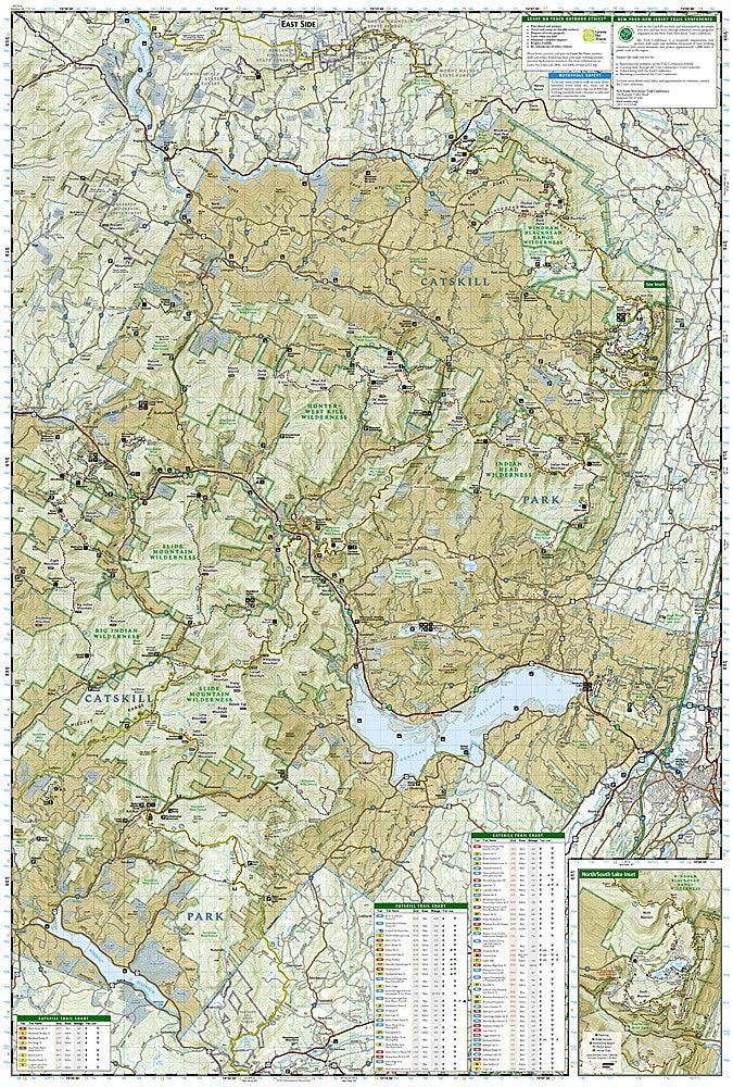 Catskill Park NY Waterproof Topographic Map Hiking Camping Trail Guide #755