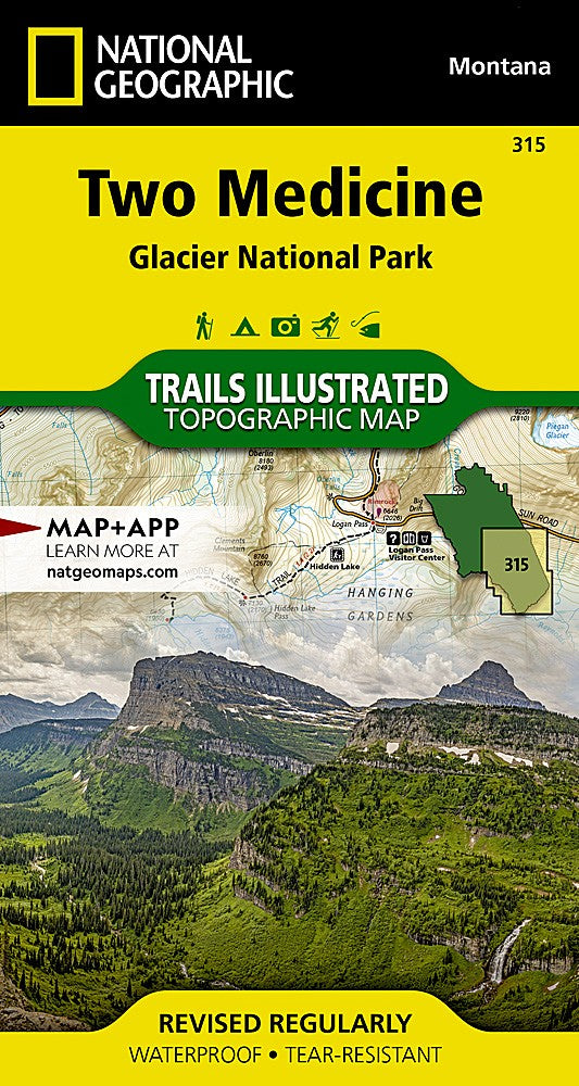 Glacier Waterton Lakes National Park MT Waterproof Map Bundle Hiking Camping