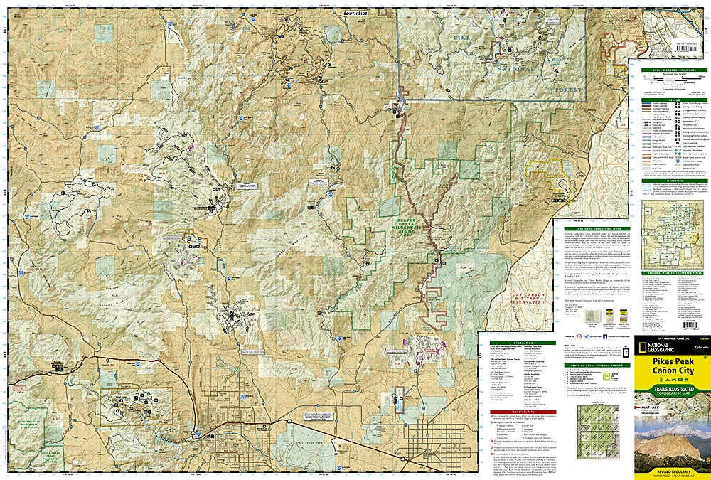 Pikes Peak Canon City CO Waterproof Topographic Map Hiking Camping Trail #137