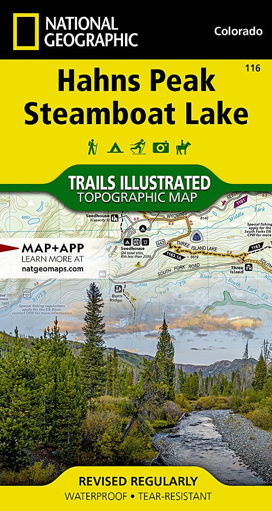 Hahns Peak Steamboat Lake CO Waterproof Topo Map Hiking Camping Trail #116