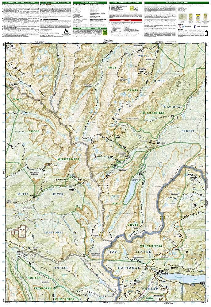 Holy Cross Ruedi Reservoir CO Waterproof Topo Map Hiking Camping Trail #126