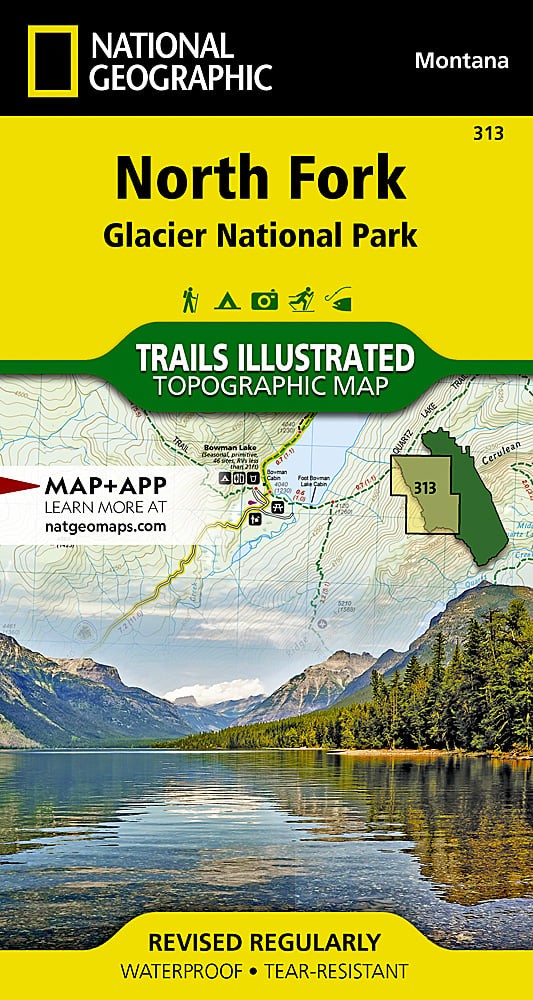 Glacier Waterton Lakes National Park MT Waterproof Map Bundle Hiking Camping