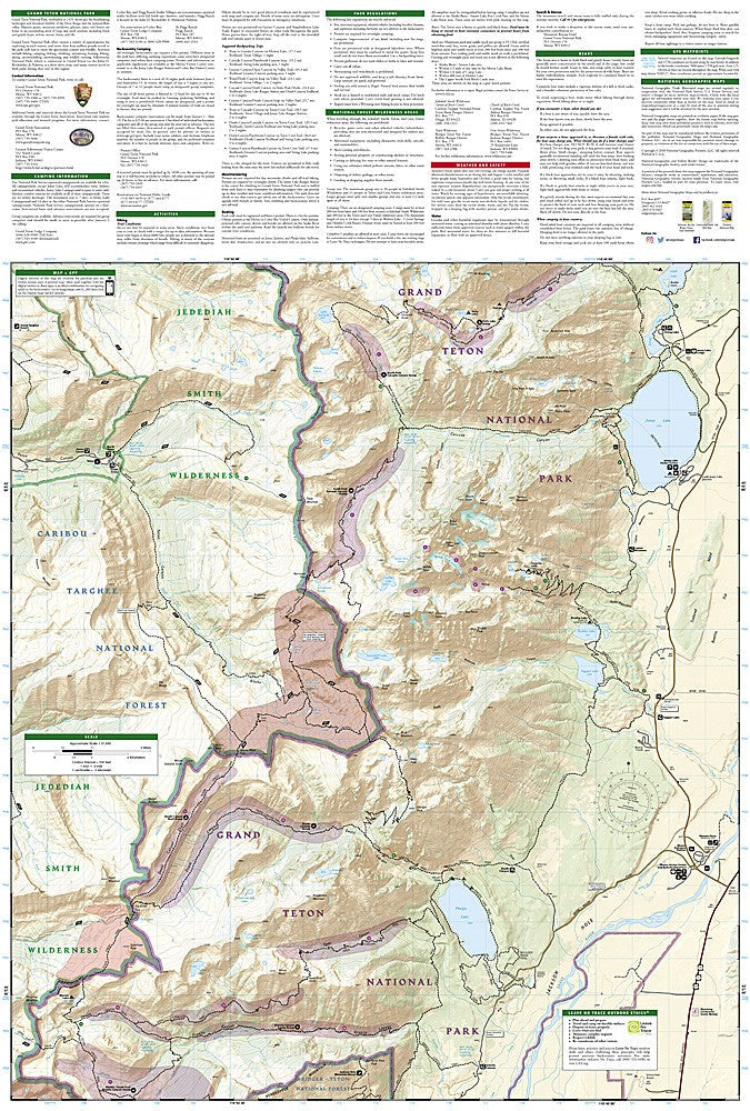 Grand Teton National Park WY Waterproof Topo Map Hiking Camping Trail #202
