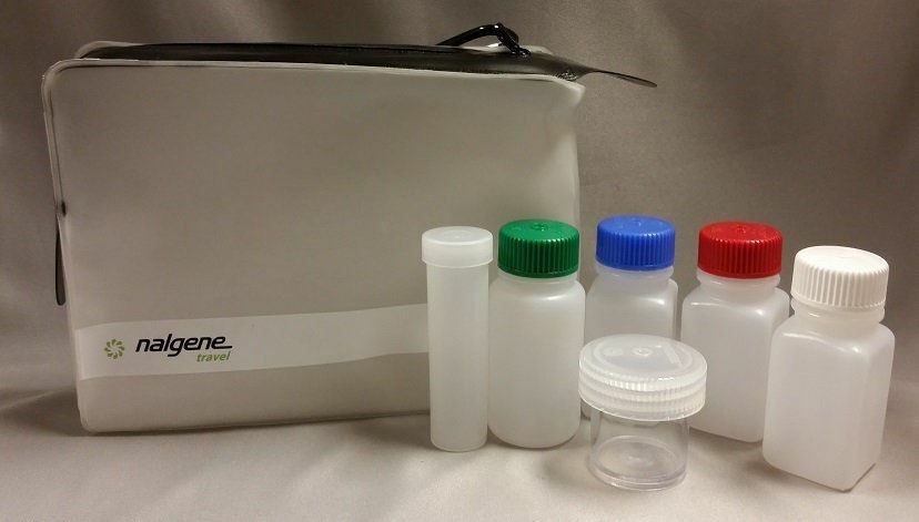 Nalgene Deluxe 8-Piece Travel Kit w/Leakproof Zippered Carry Bag -