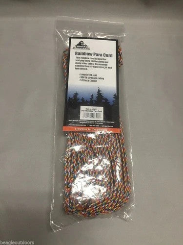 Liberty Mountain 100-Feet Paracord Rainbow Lightweight Strong 1/8" Cord/Rope