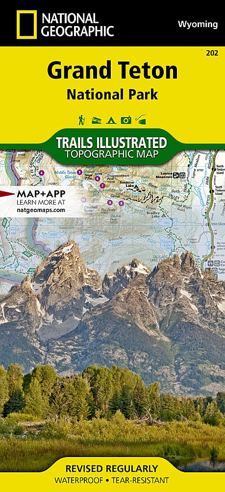 Grand Teton National Park WY Waterproof Topo Map Hiking Camping Trail #202