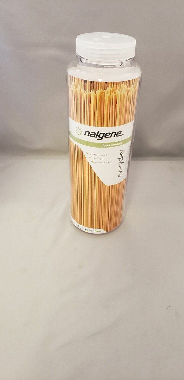 Nalgene 48oz Air-Tight Wide Mouth Kitchen Storage Bottle Clear w/White Lid