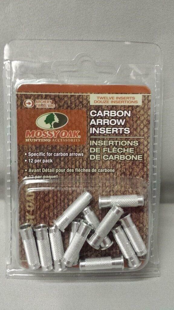 Mossy Oak Carbon Arrow Inserts 12-Pack MO-CAI for Field Points & Broadheads
