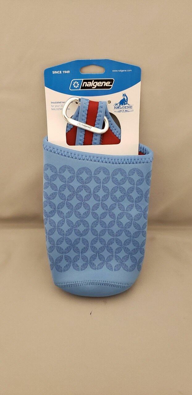 Nalgene Insulated Neoprene 32oz Bottle Sleeve/Carrier Blue w/Loop & Carabiner