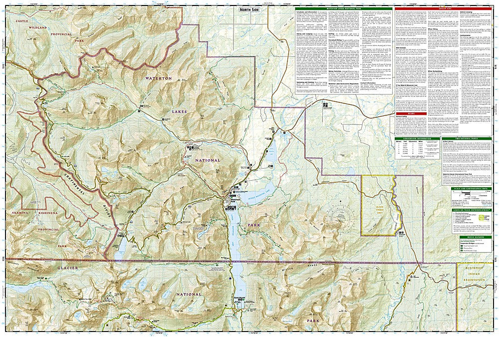 Glacier Waterton Lakes National Park MT Waterproof Map Bundle Hiking Camping