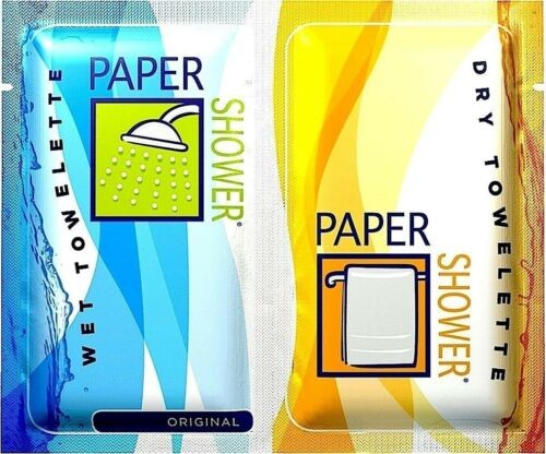 Paper Shower Original Body Wipes Wet & Dry Towelettes 10"x12" Towels 3-Pack