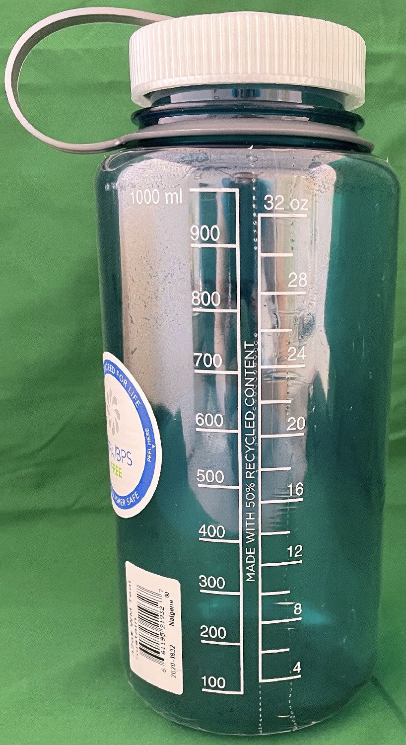 Nalgene Sustain Tritan BPA-Free Water Bottle – Wide Mouth, 32 oz, Trout Green