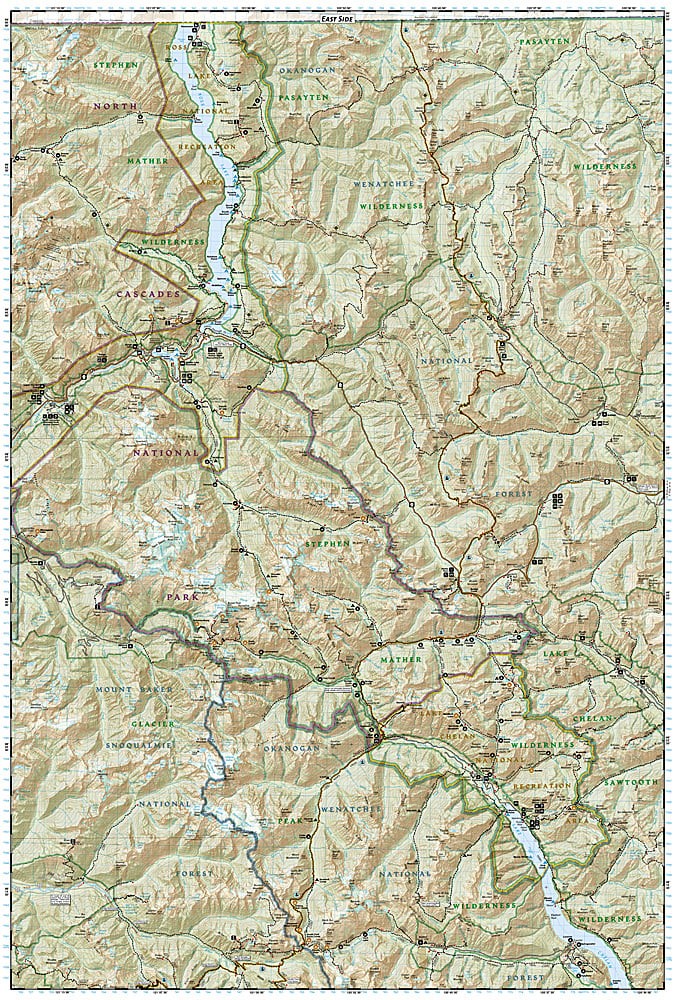 North Cascades National Park WA Waterproof Topo Map Hiking Camping Trail #223