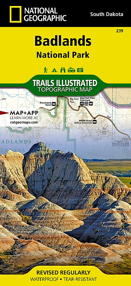 Badlands National Park SD Waterproof Topographic Map Hiking Camping Trail #239