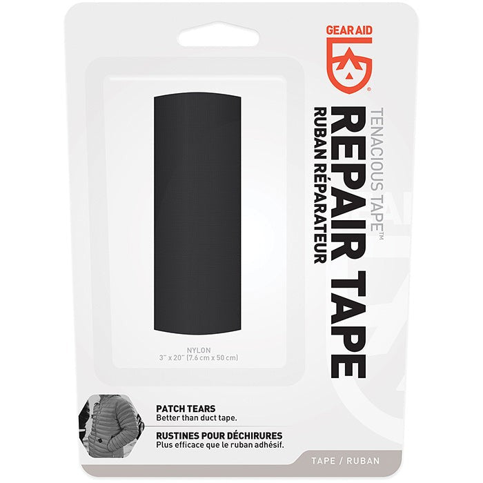 McNett Gear Aid Tenacious Tape Black 3"x20" - Tent Tarp Clothing Fabric Repair