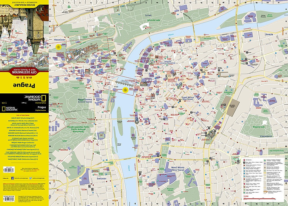 Prague Czech Republic Waterproof City Map Travel Guide Sightseeing Walking