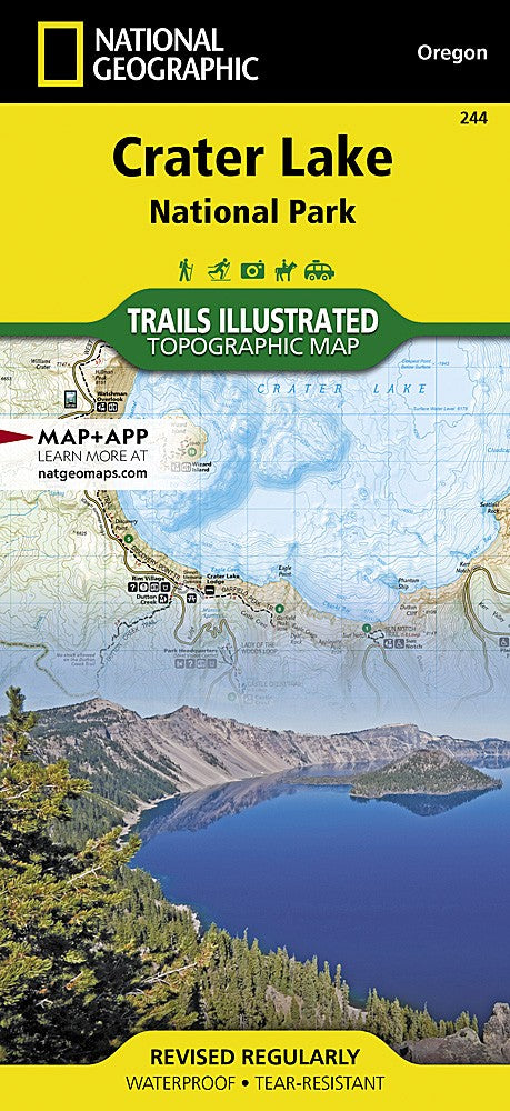 Crater Lake National Park OR Waterproof Topo Map Hiking Camping Trail #244