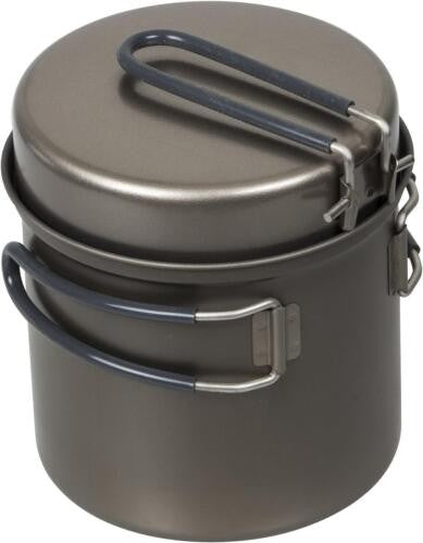 Evernew Titanium Ti NS Non-Stick Deep Pot 900ml w/Fry Pan Lid & Handles ECA402