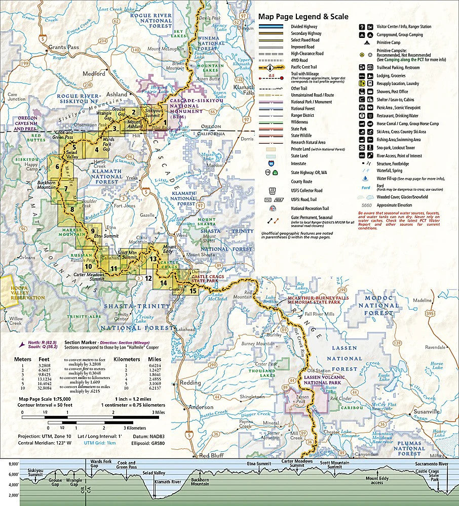 Pacific Crest Trail - Klamath Mountains: Map #1006