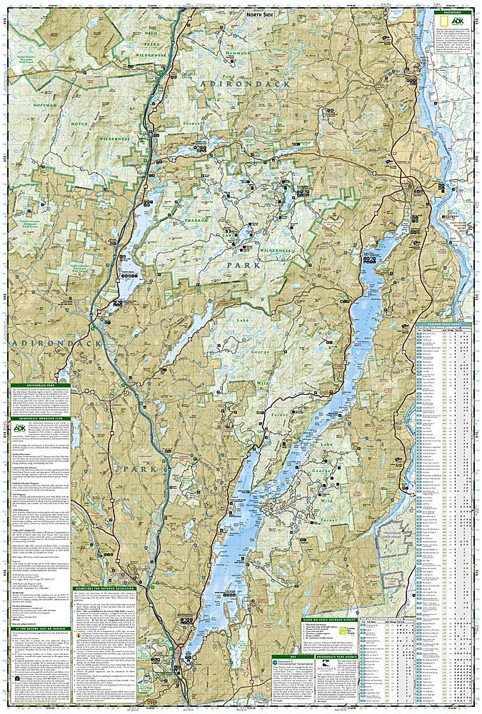 Adirondack Park Lake George NY Waterproof Topo Map Hiking Camping Boating #743