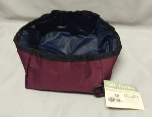 NEW Equinox Buddy's Travel Dog Bowl Water Basin Storage Burgundy Red MFG915