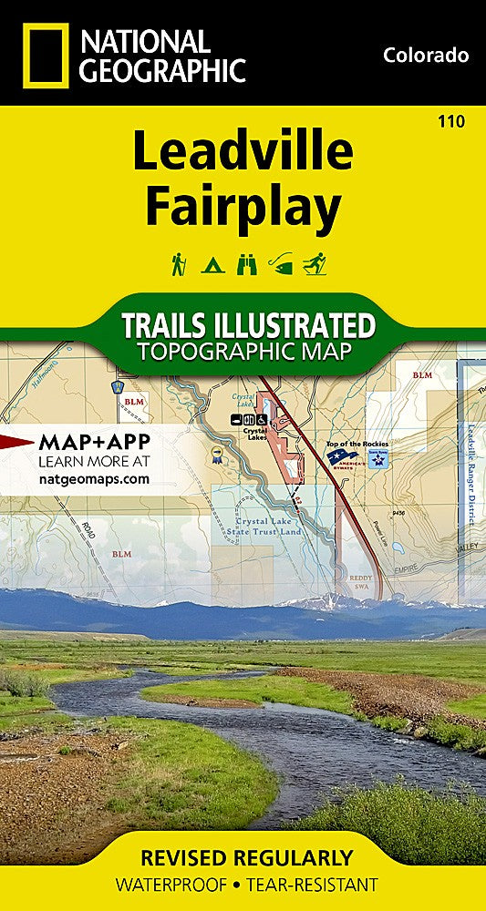 Leadville Fairplay CO Waterproof Topographic Map Hiking Camping Trail #110