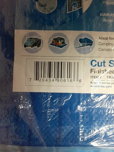 Kotap 10' x 12' UV Resistant Waterproof Blue Poly Tarp w/Grommets &amp; Rope Hem
