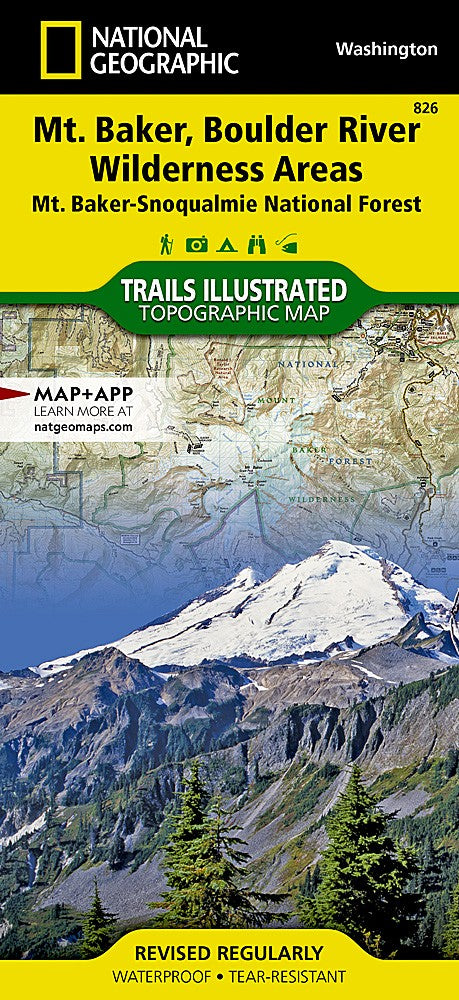 Mount Baker Boulder River WA Waterproof Topo Map Hiking Camping Trail #826
