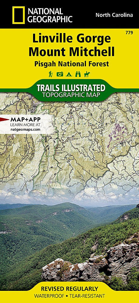 Linville Gorge Mount Mitchell NC Waterproof Topo Map Hiking Camping Trail #779
