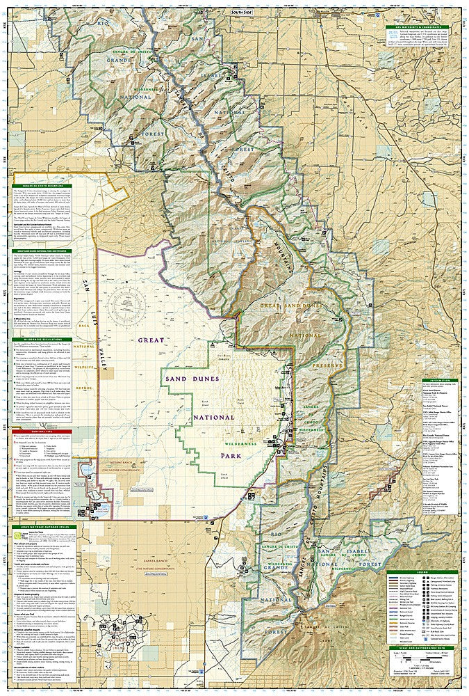 Sangre de Cristo Great Sand Dunes CO Waterproof Topo Map Hiking Camping #138