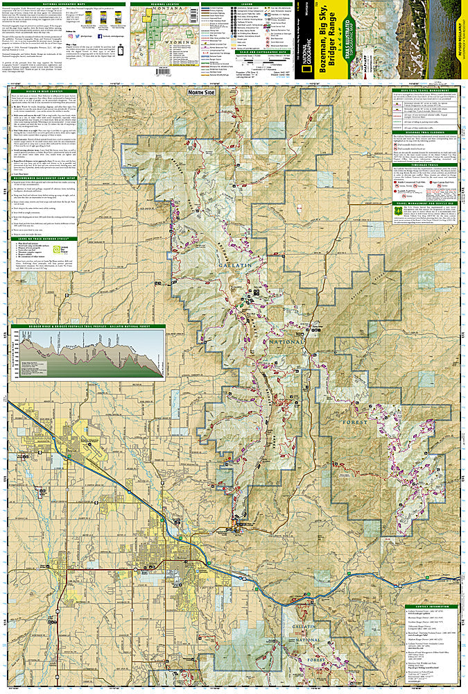 National Geographic Trails Illustrated MT Bozeman Big Sky Bridger Range Map 723 image 1