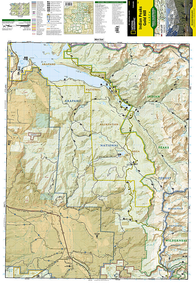 National Geographic Trails Illustrated Colorado Indian Peaks Gold Hill Map 102 image 1