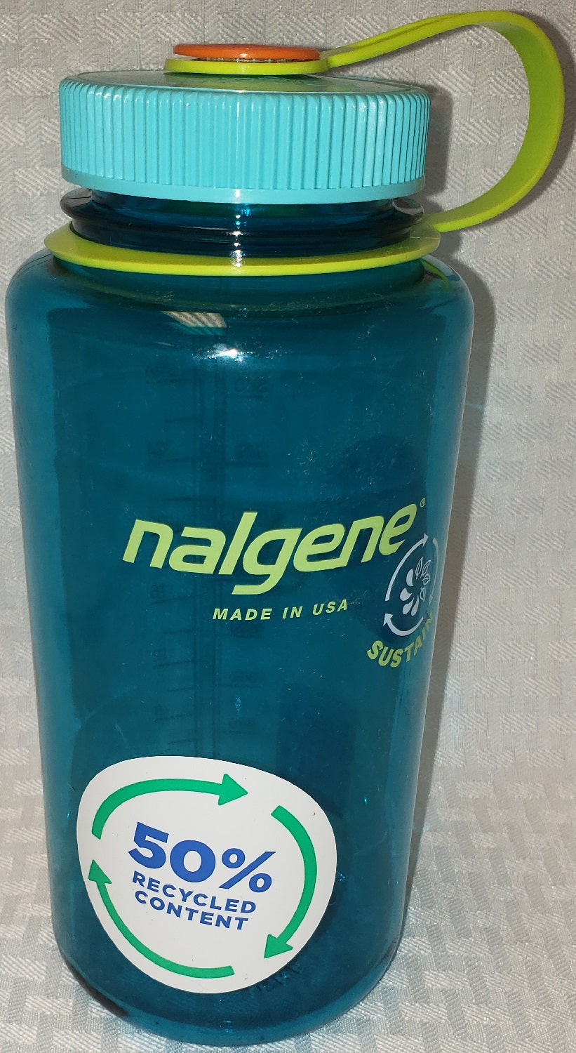 Nalgene Sustain Wide Mouth 32 oz Cerulean Water Bottle w/Blue Lid / Cap image 4
